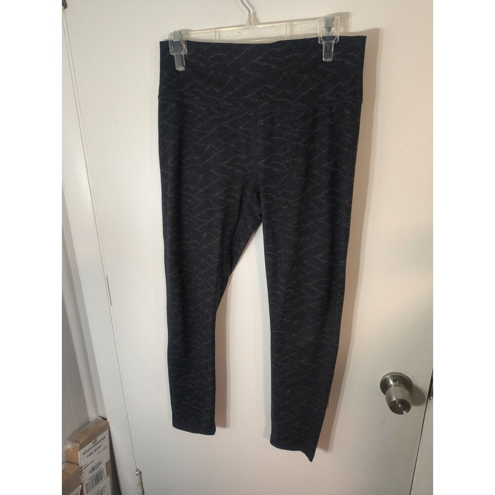Vuori Womens Medium The Rise The Shine Leggings Black Chevron Knit Style VW348
